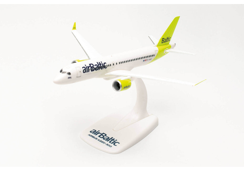 Airbus A220-300 Air Baltic Plane Model with Stand – 1/200 Scale