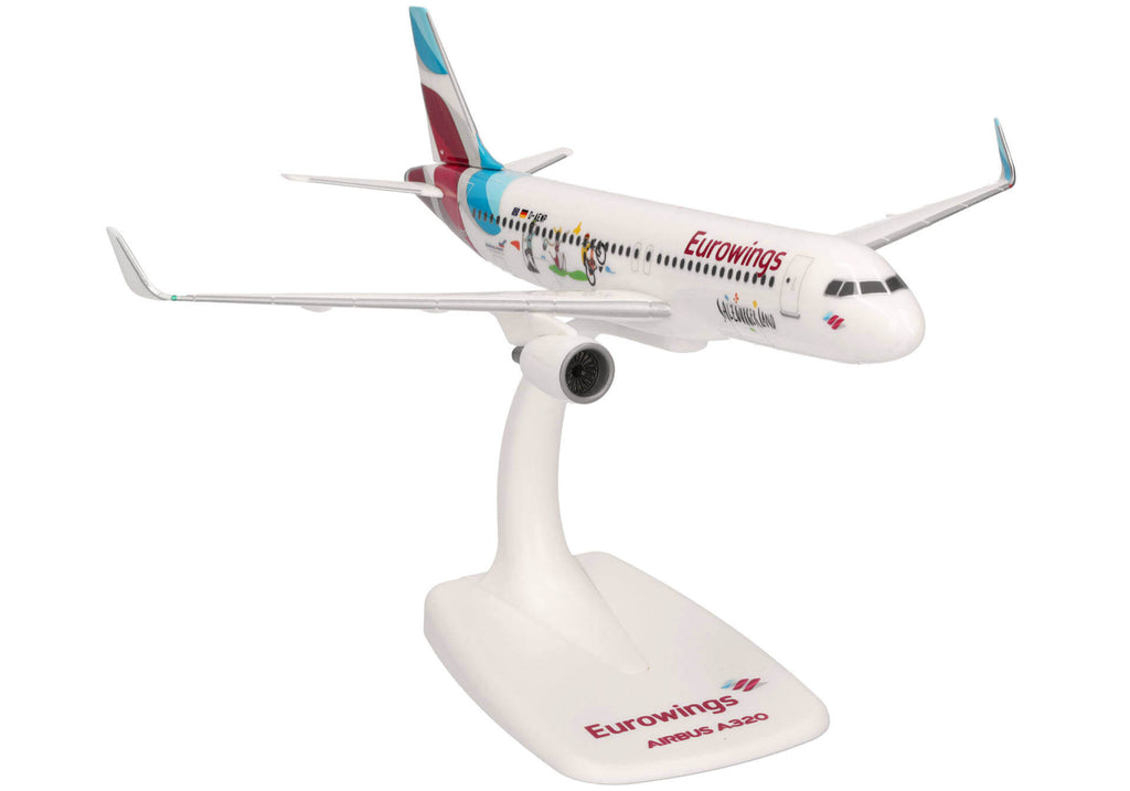 Airbus A320 Eurowings Plane Model with Stand – 1/200 Scale Herpa Wings