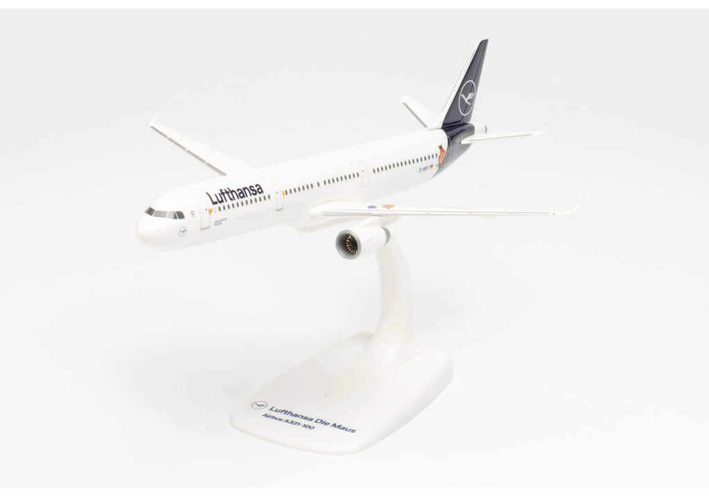 Airbus A321 Lufthansa "Die Maus" Plane Model with Stand – 1/200 Scale