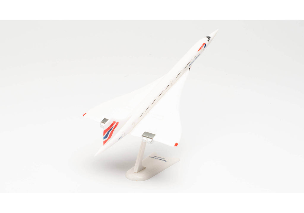 Concorde British Airways Plane Model with Stand – 1/250 Scale Herpa Wings